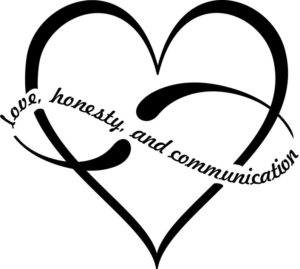 Infinity Heart with Words: love, honesty and communication in infinity symbol